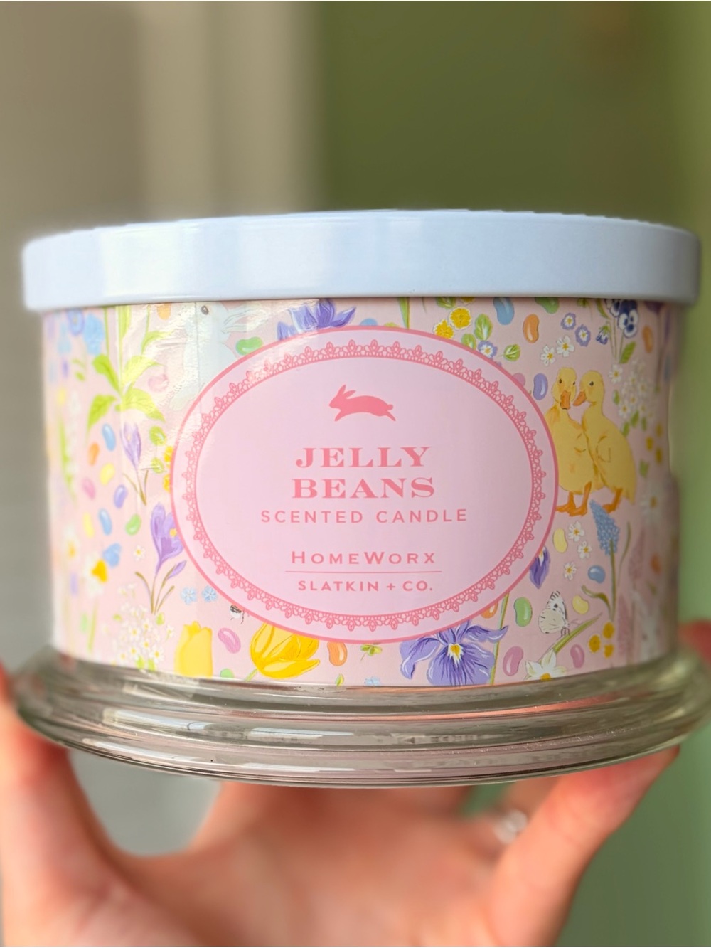 Homeworx Slatkin & Co Glass Jelly Beans 4 Wick Scented Candle